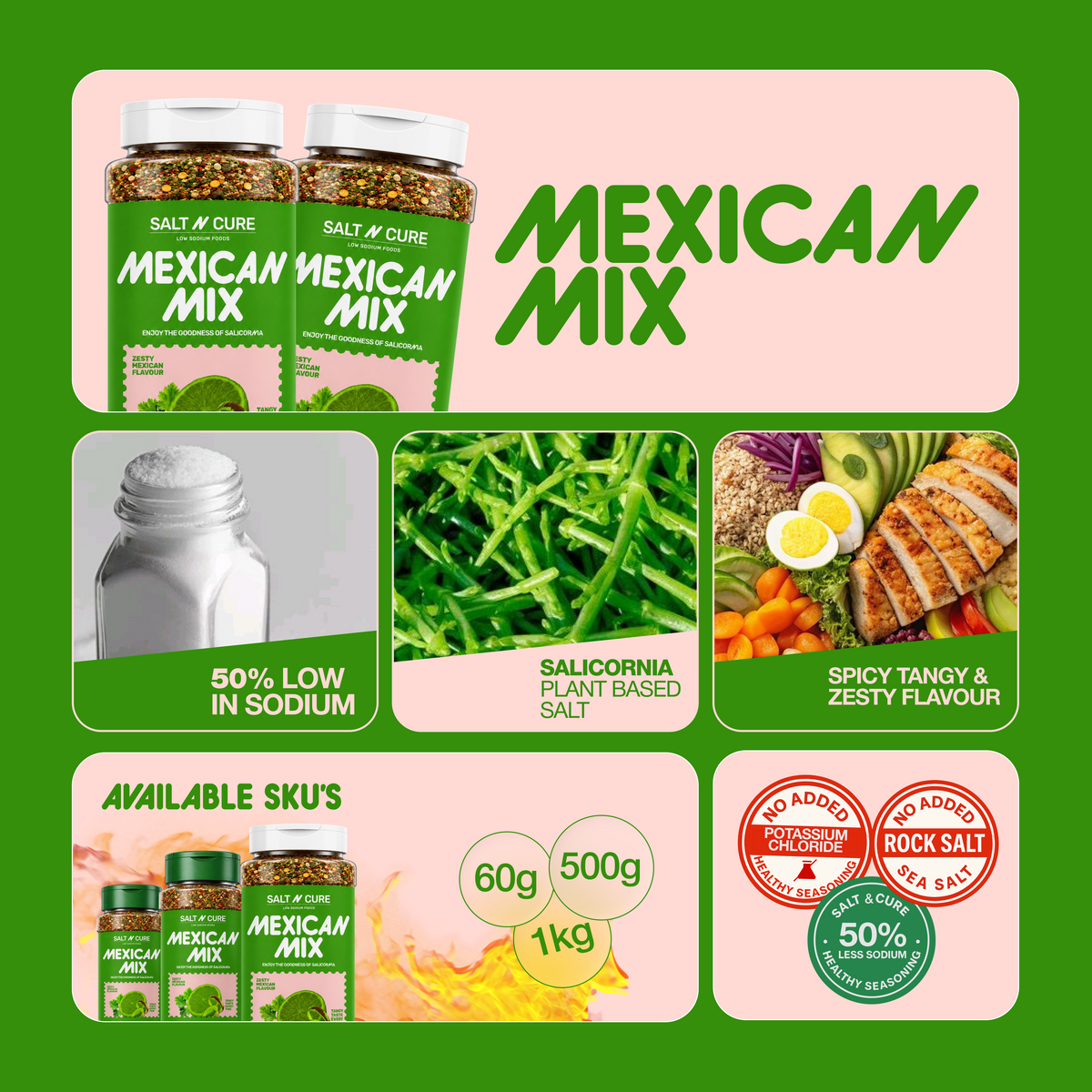 Mexican Seasoning - 50% Less Sodium 500gms