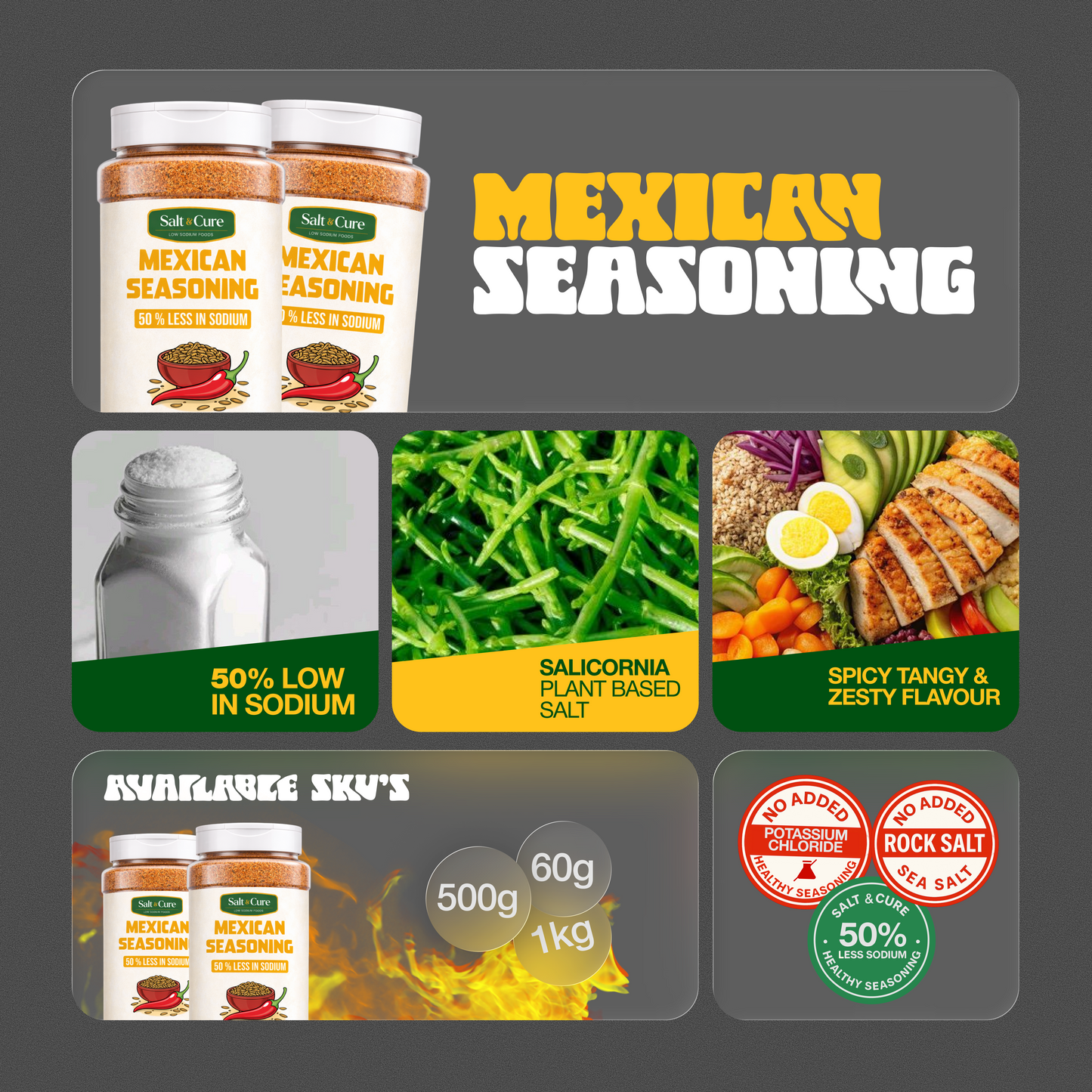 Mexican Seasoning - 50% Less Sodium 500gms